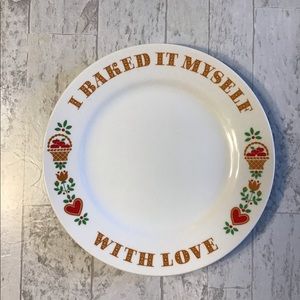 Baked With Love Plate Vintage 1982